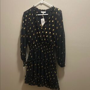 Forever 21 Black Dress with Gold Accents